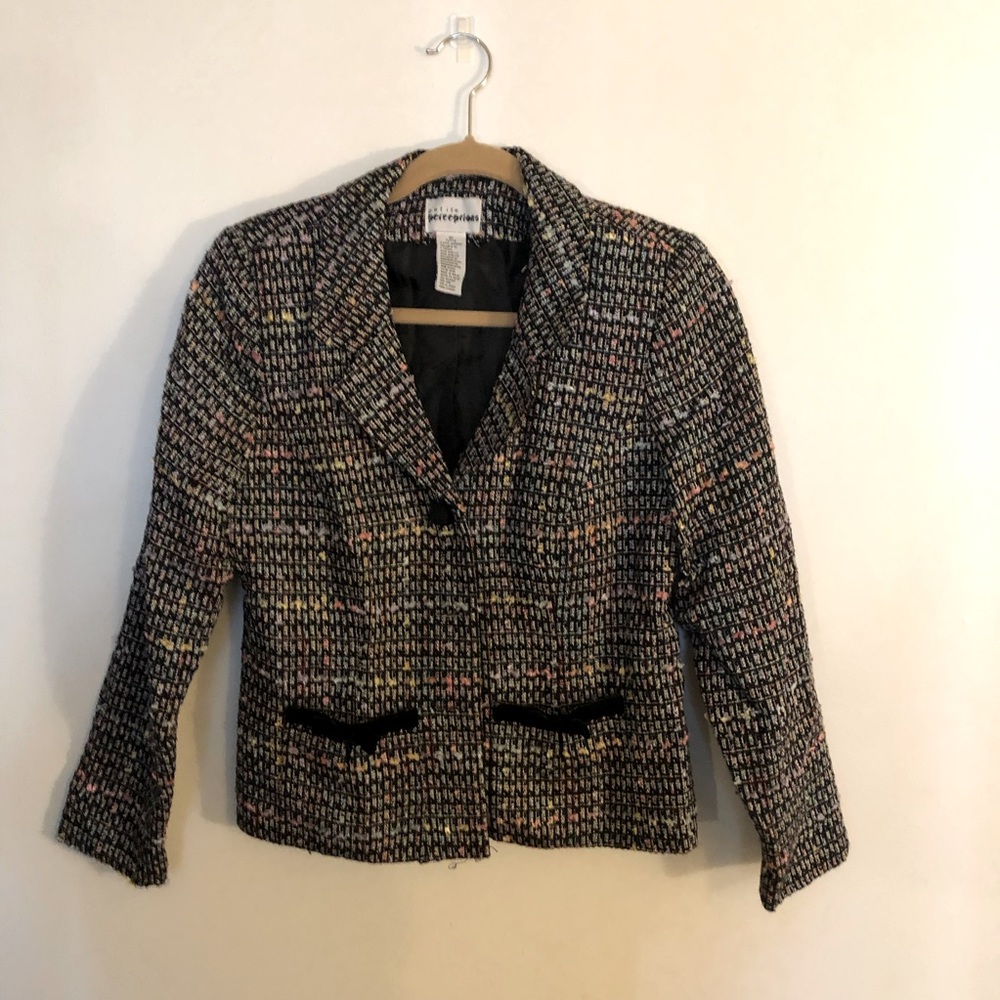 Black jacket - tweed style. Petite perceptions in size 6P.